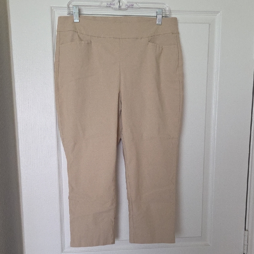 Chico's Tan Ankle Cropped Pants